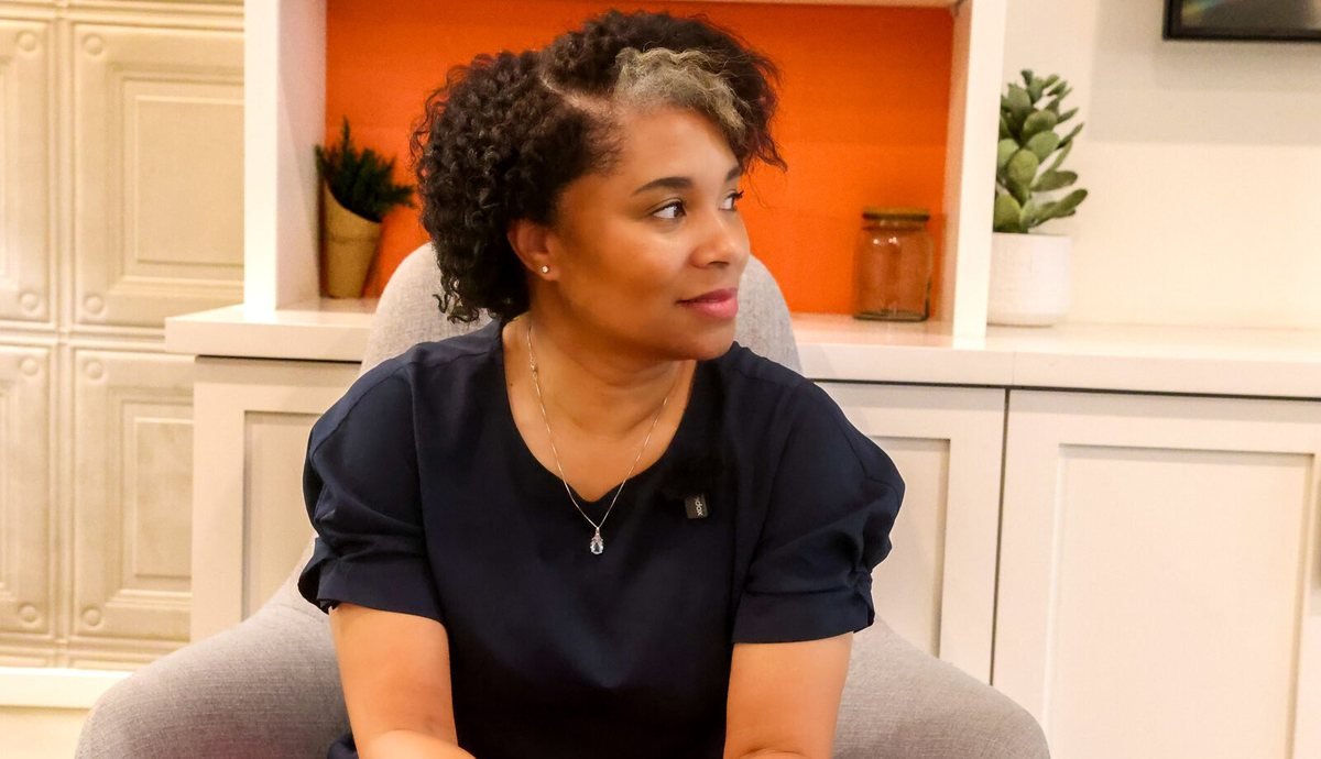 KaTrina Samuels-Garrison speaking on camera