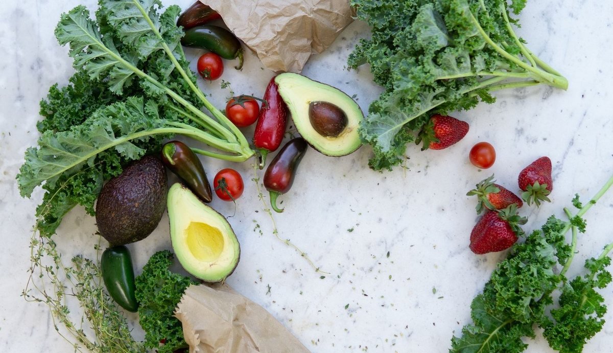 A spread of fresh produce