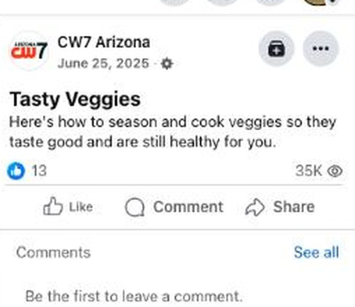 CW7 Arizona segment, Tasty Veggies, featuring KaTrina Samuels-Garrison